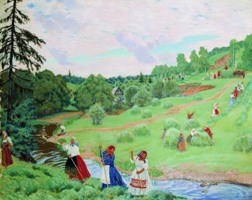 ボリス・ミハイロヴィチ・クストーディエフ Painting - 干し草づくり 1917年 ボリス・ミハイロヴィチ・クストーディエフ